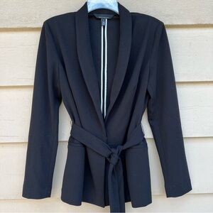 White House Black Market Elegant Black Belted Blazer